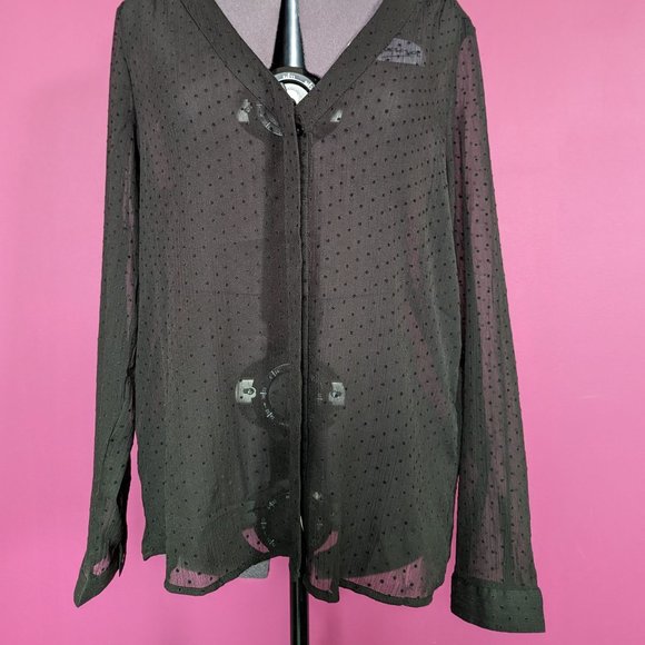 Vero Moda Sheer Polka Dot Blouse Large - Picture 2 of 11